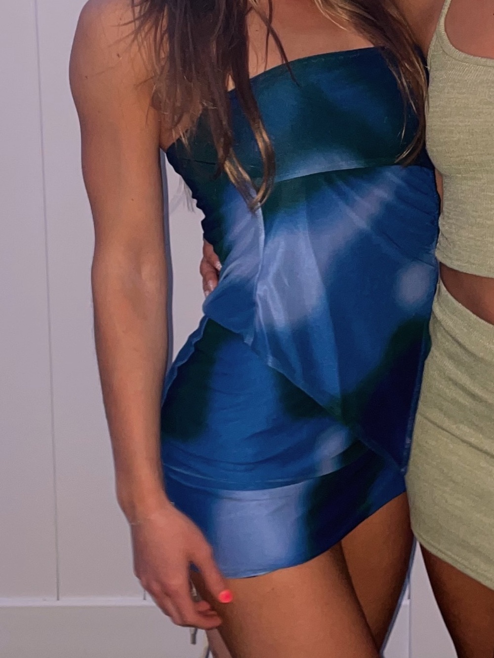 Blue Strapless Mini skirt set - Sleek Party Dress